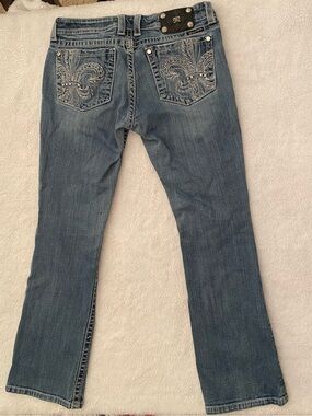 Miss Me Blue Embroidered Bootcut Jeans